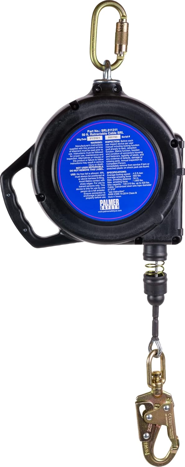 Self Retracting Lifeline with Galvanized Cable and Steel Snap Hook P826432