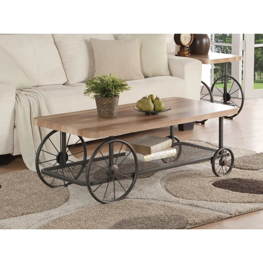 Oak and Antique Gray Coffee Table R174696