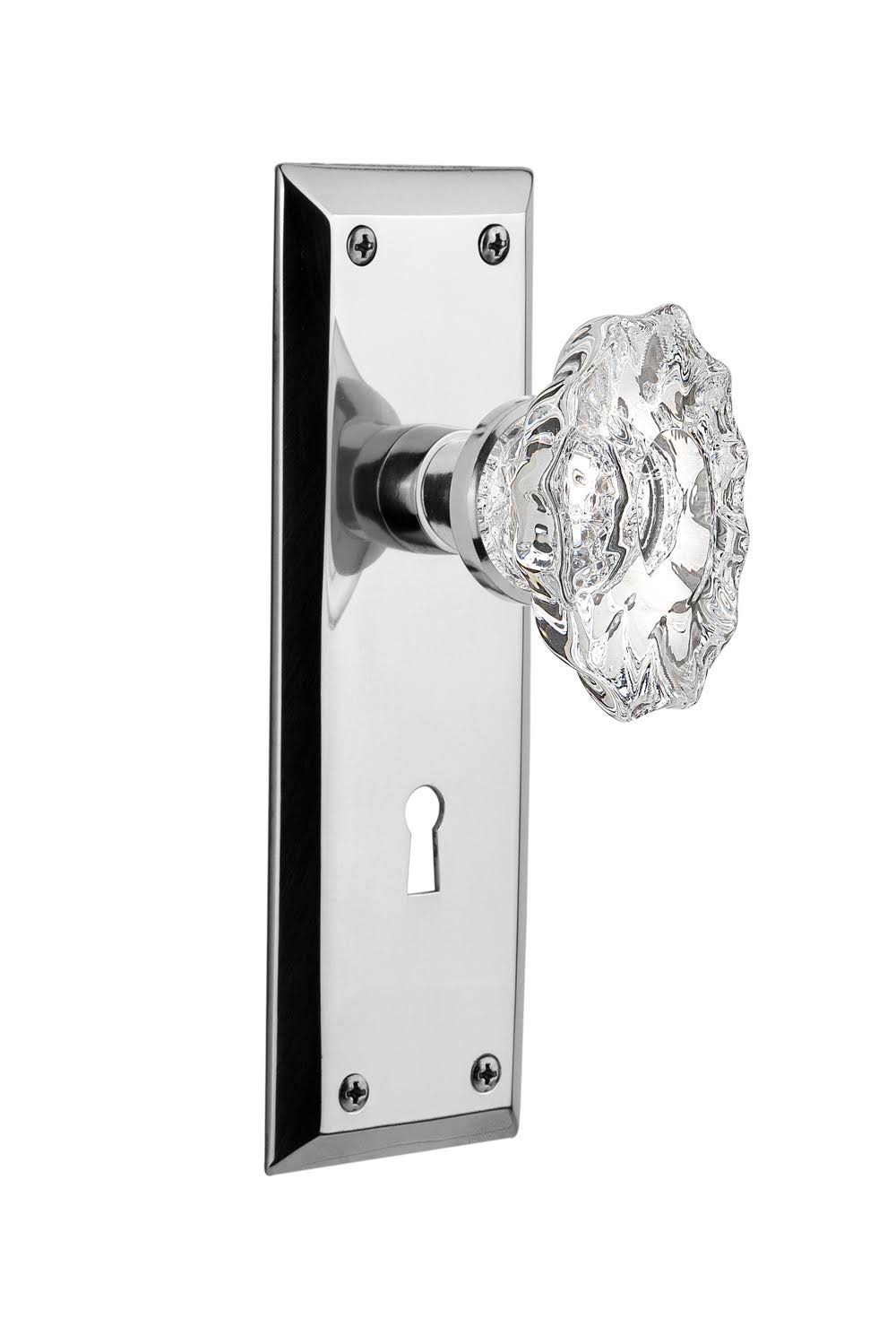 Bright Chrome Interior Mortise Door Knob H4895