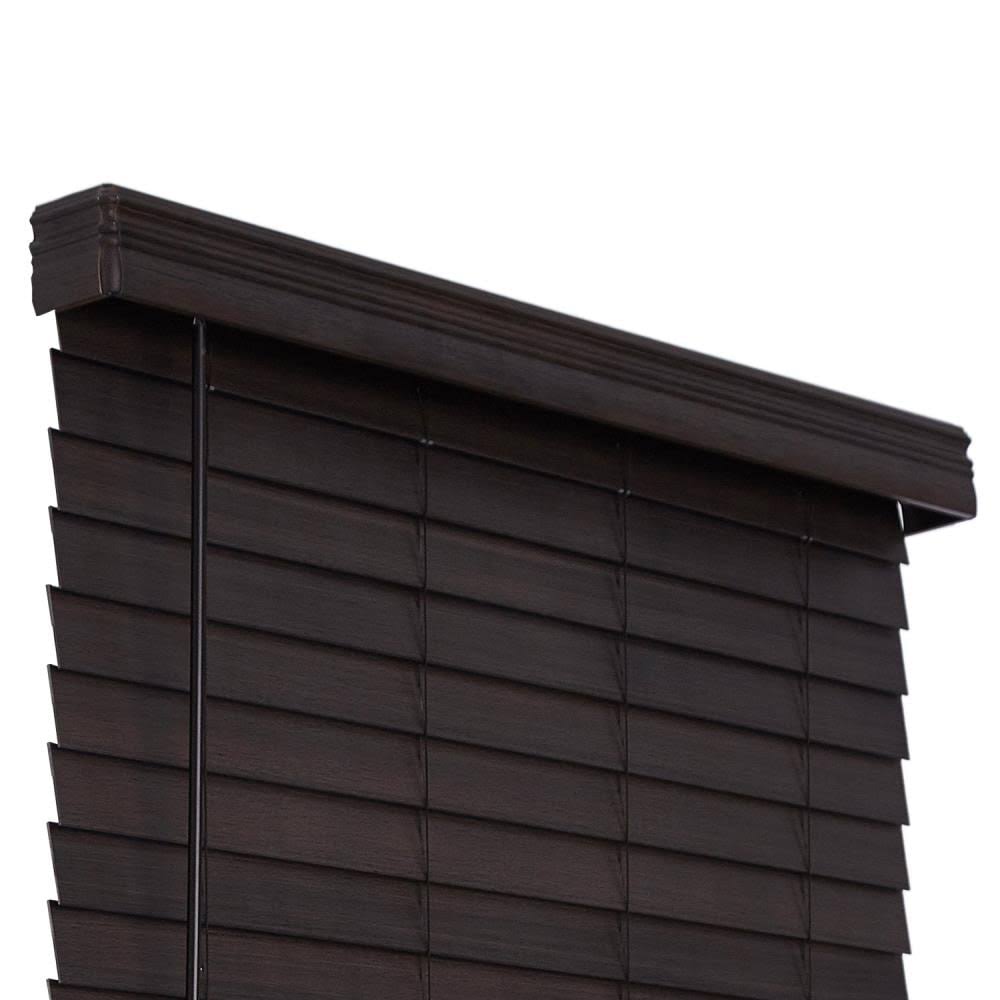 Walnut Faux Wood Room Darkening Horizontal Blinds X935043