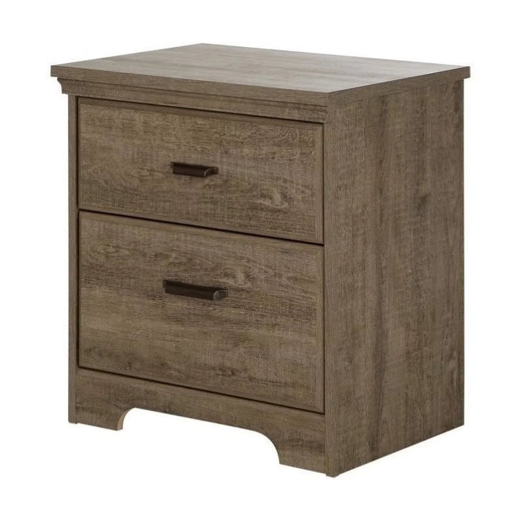 3 Piece Bedroom Set with Dresser and 2 Nightstands in Weathered Oak E2143