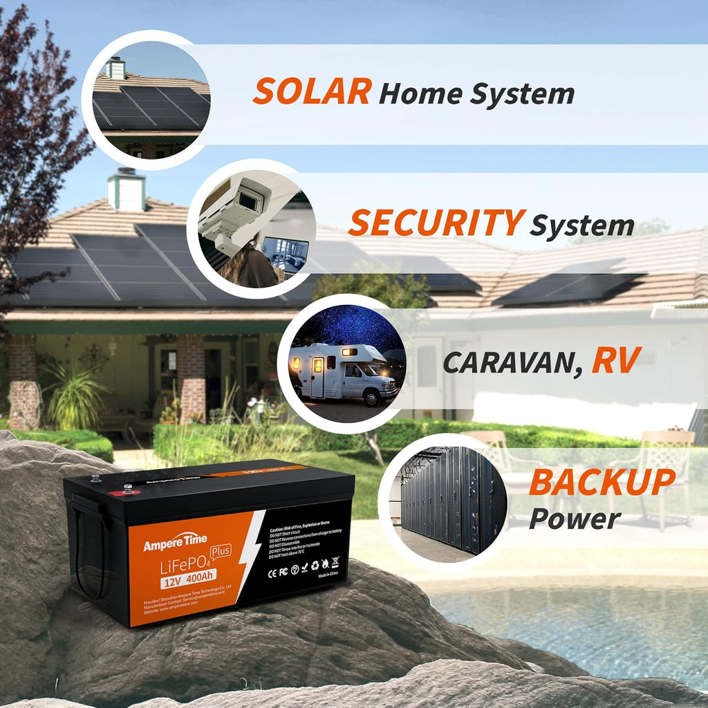 12V 400Ah Deep Cycle LiFePO4 Battery Pack with Built-in 250A BMS U9419