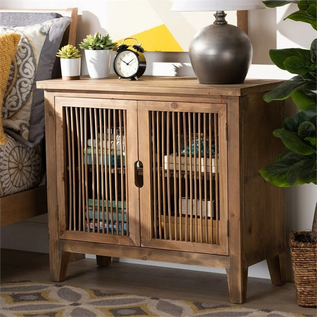 Medium Oak 2-Door Wood Storage Cabinet Z56440