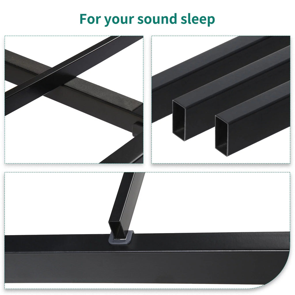 Queen Upholstered Platform Bed Frame with Adjustable Headboard S1594