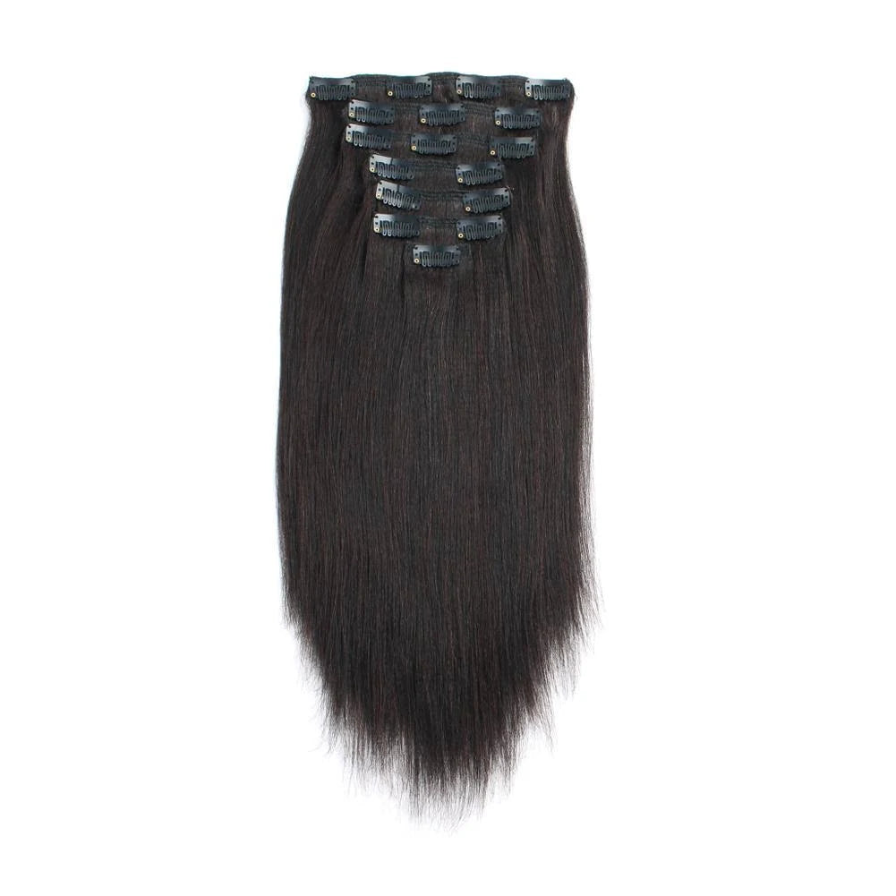 Yaki Straight 16inch Clip in Hair Extension Natural Black V85236