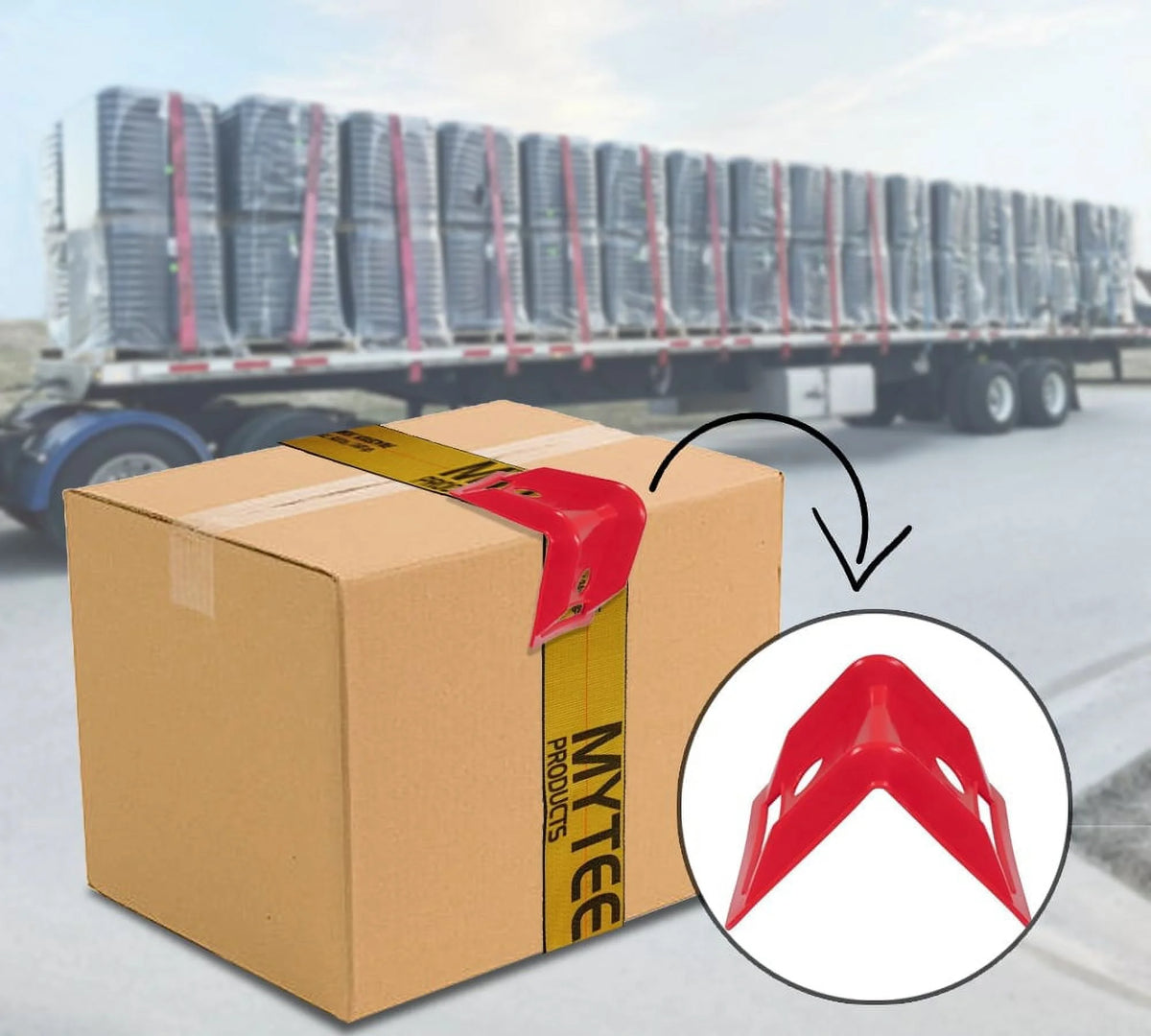 Red 4"x6" Flatbed Edge Protectors with Carrying Case U62593