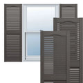 12 in. W x 64 in. H Cathedral Top Open Louver Shutters P85092