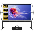 100 inch 16:9 4K Projector Screen with Stand and Carry Bag D868737