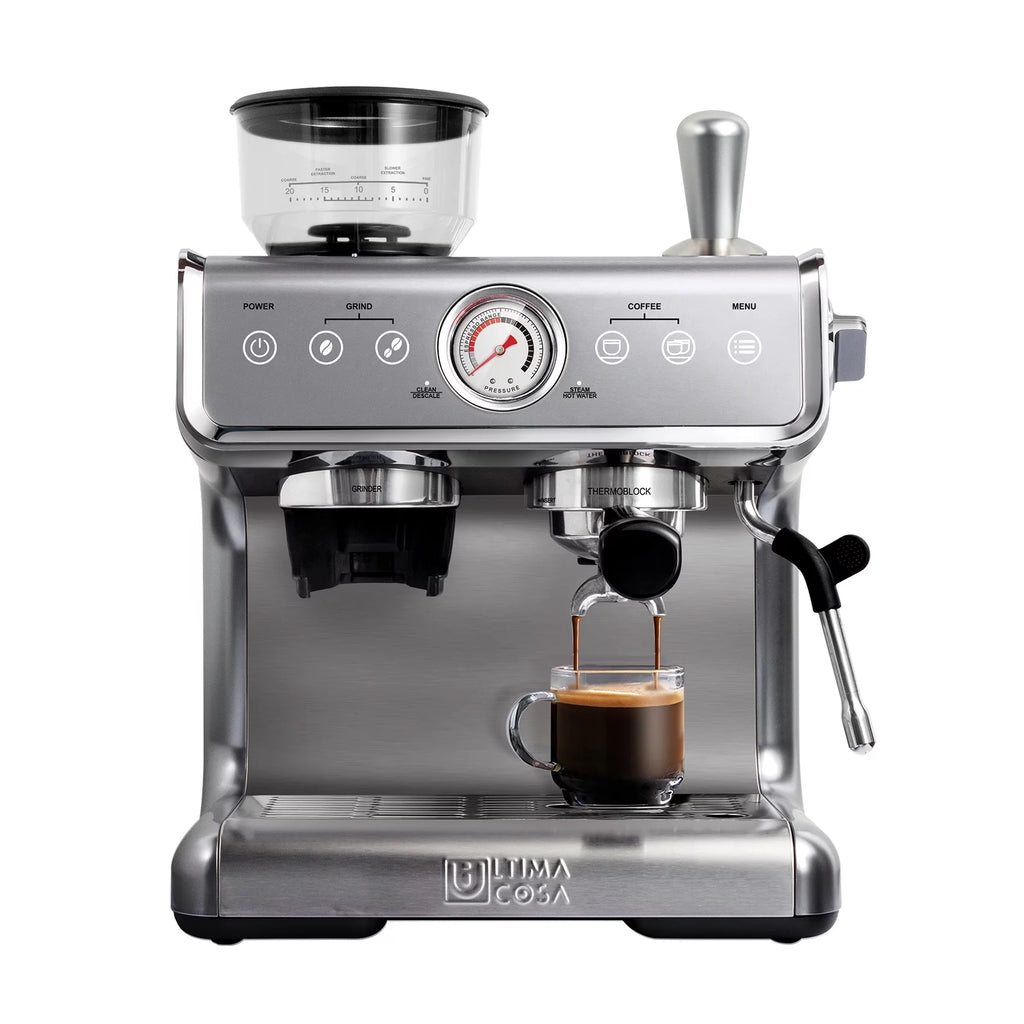 Semi-Automatic Espresso Machine Silver 2 Litre Water Tank K10630