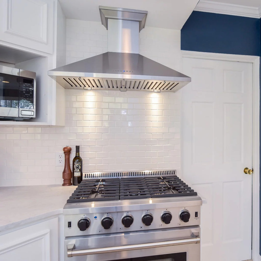 30 Inch Wall Range Hood with 2 LED Lights D347