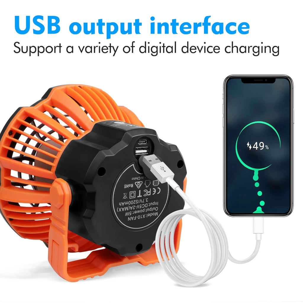 2-in-1 Camping Fan Lantern Power Bank J709