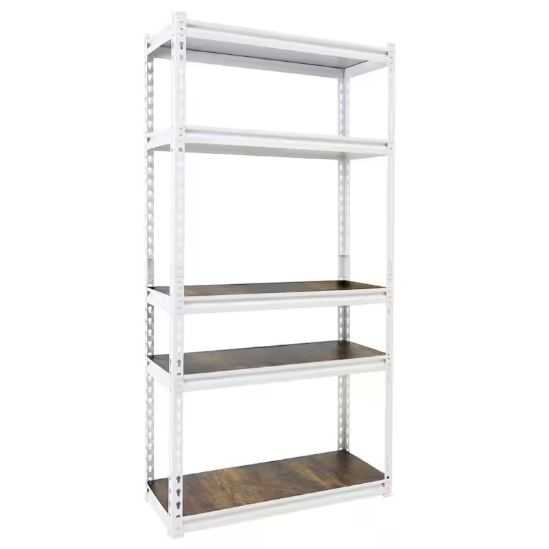 White 5-Tier Adjustable Steel Storage Rack T155