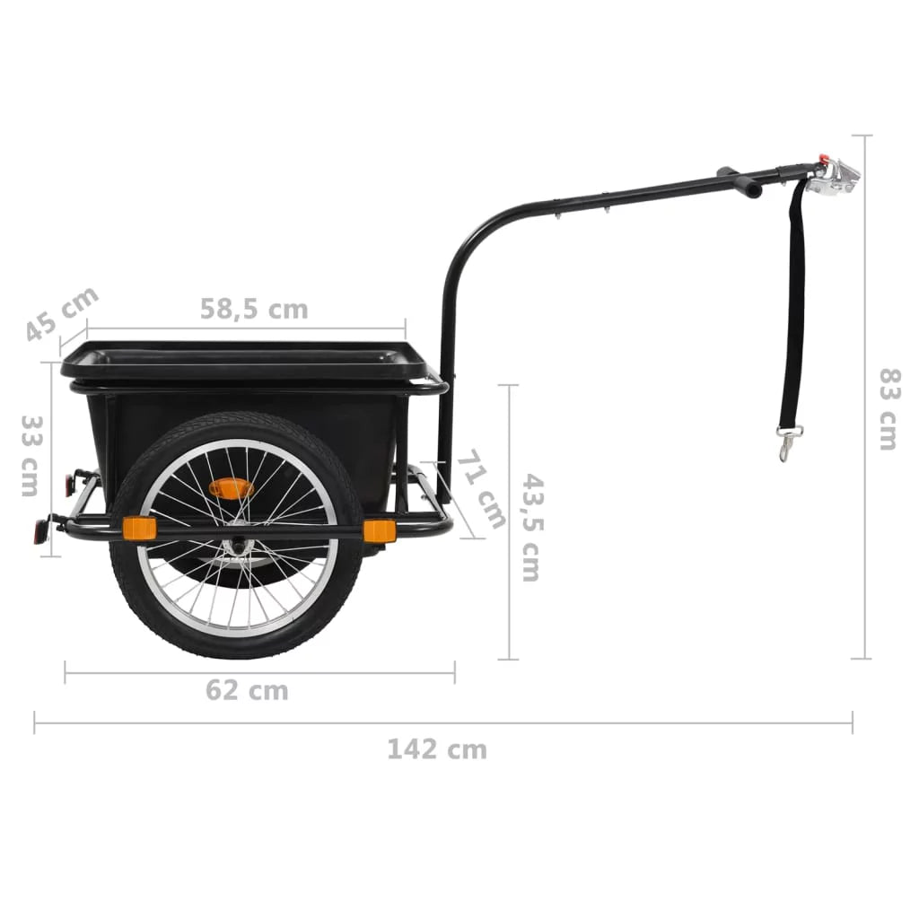 Bike Cargo Trailer Black 13.2 gal O116