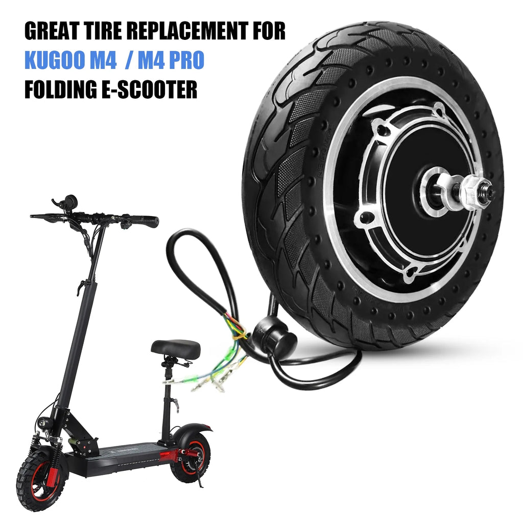 10'' Electric Scooter Front Tire with Hub Motor 48V 500W Brushless Wheel Replacement B12577