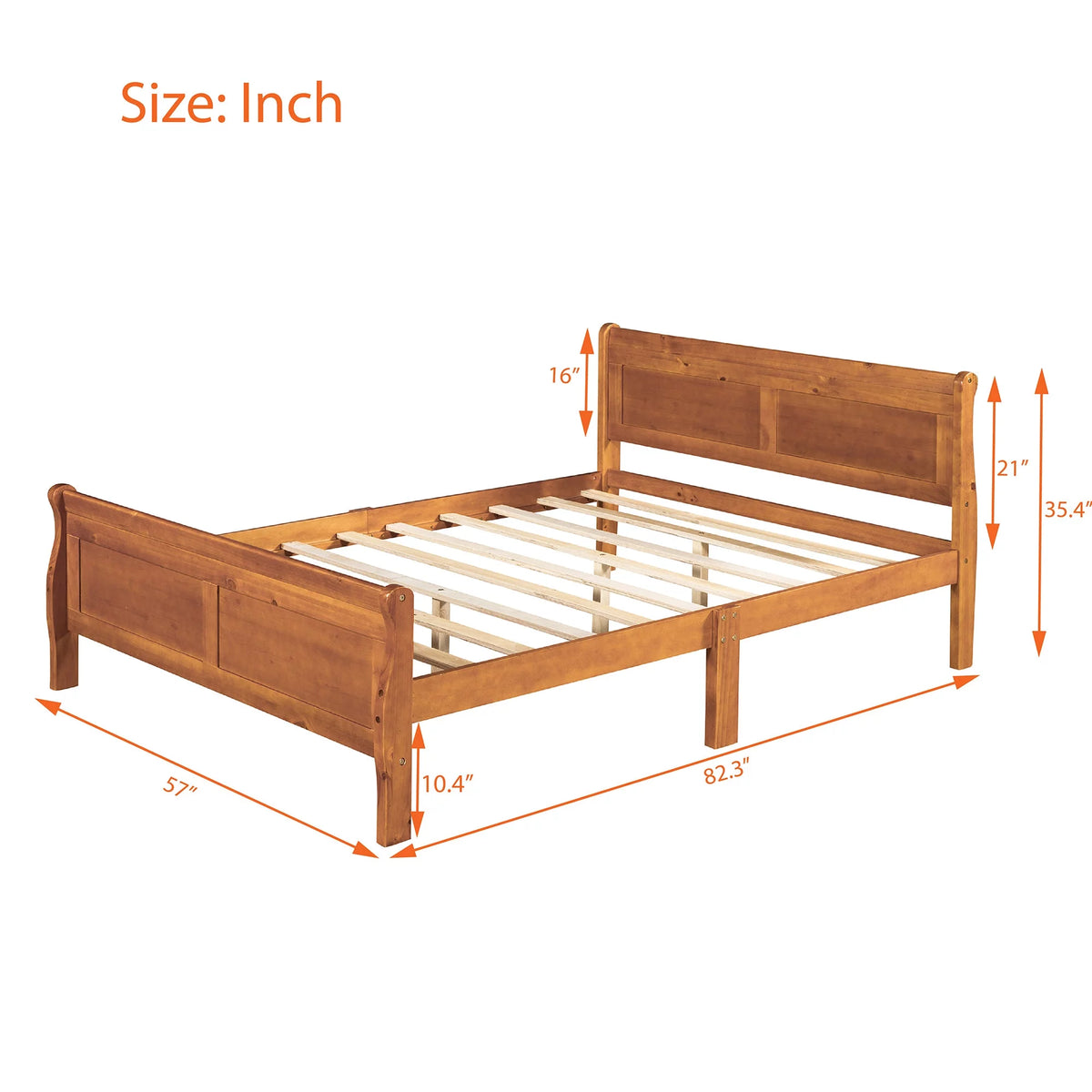 Full Size Wood Platform Bed T702496