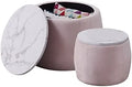 Set of 2 Round Nesting Ottoman with Lid Z34561