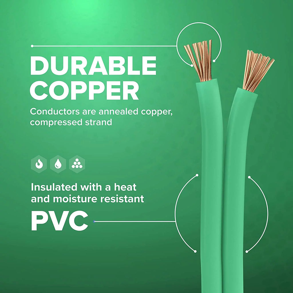 100 Feet Insulated Stranded Copper THHN THWN Wire 10 AWG Green D42417