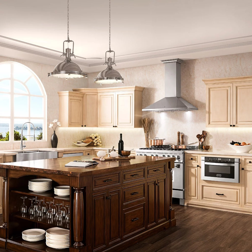 30 Inch Wall Range Hood with 2 LED Lights D347