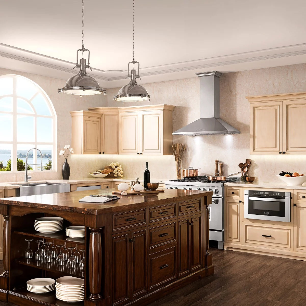 30 Inch Wall Range Hood with 2 LED Lights D347