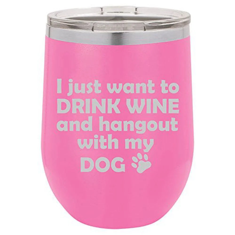 12 oz Double Wall Vacuum Insulated Stainless Steel Stemless Wine Tumbler with Lid C32813