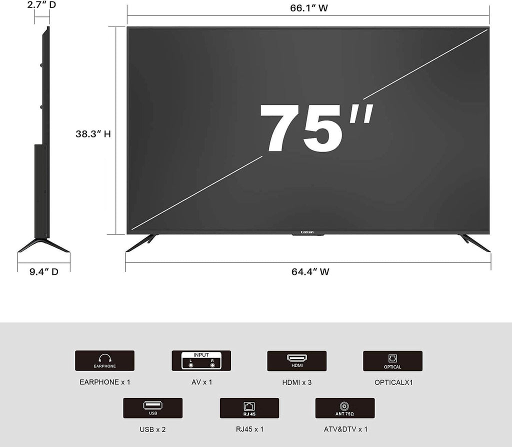 75 inch 4K UHD HDR Smart Android TV W4906