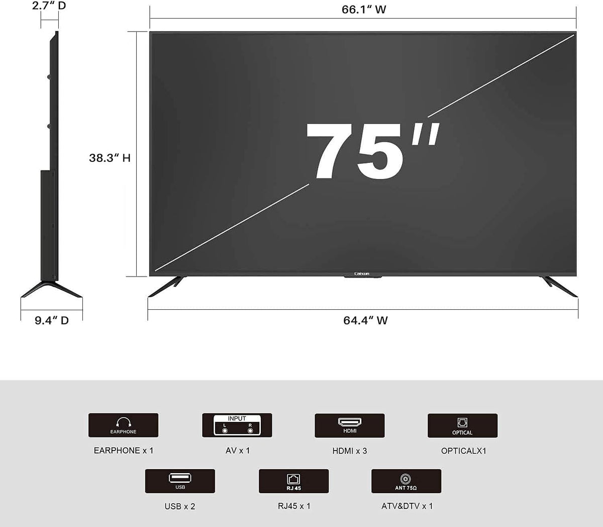75 inch 4K UHD HDR Smart Android TV W4906
