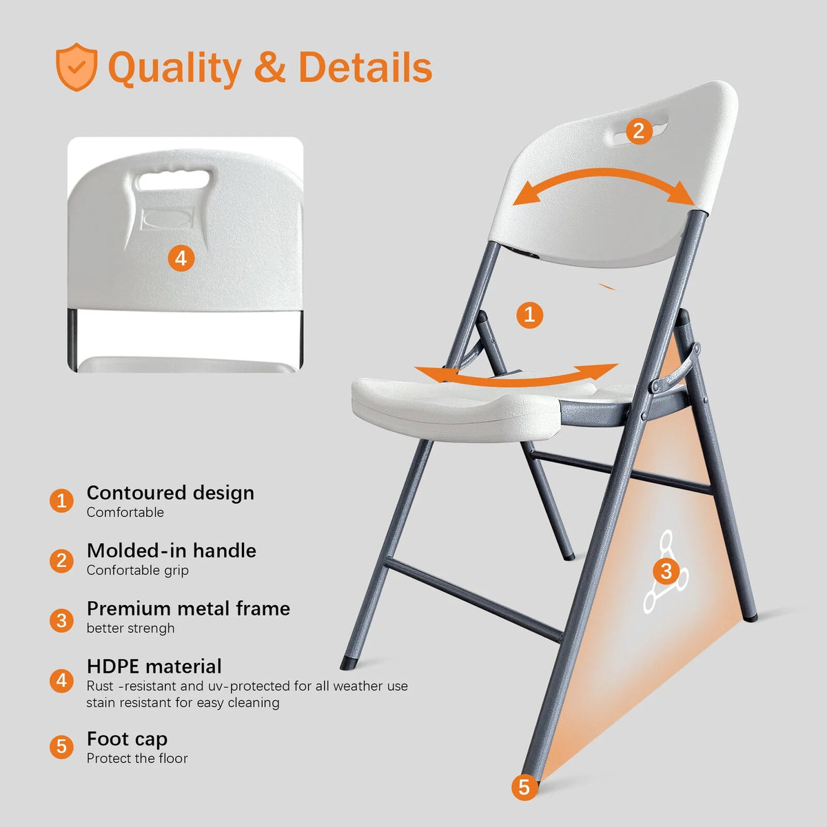 White 20 Pack Plastic Folding Chairs Y695