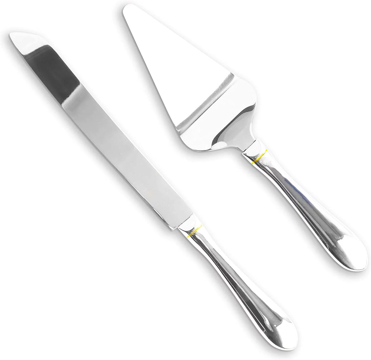 Stainless Steel Cake Knife and Server Set with Serrated Blade Q478085