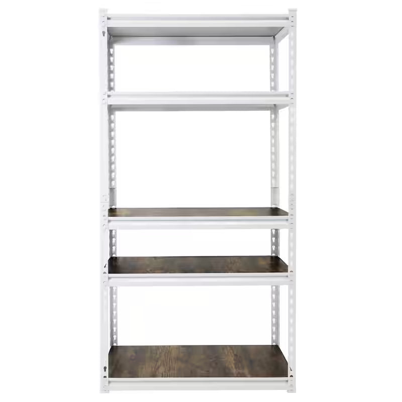 White 5-Tier Adjustable Steel Storage Rack T155