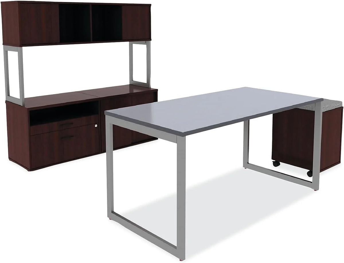 2-Drawer Low File Cabinet Credenza - Mahogany X242