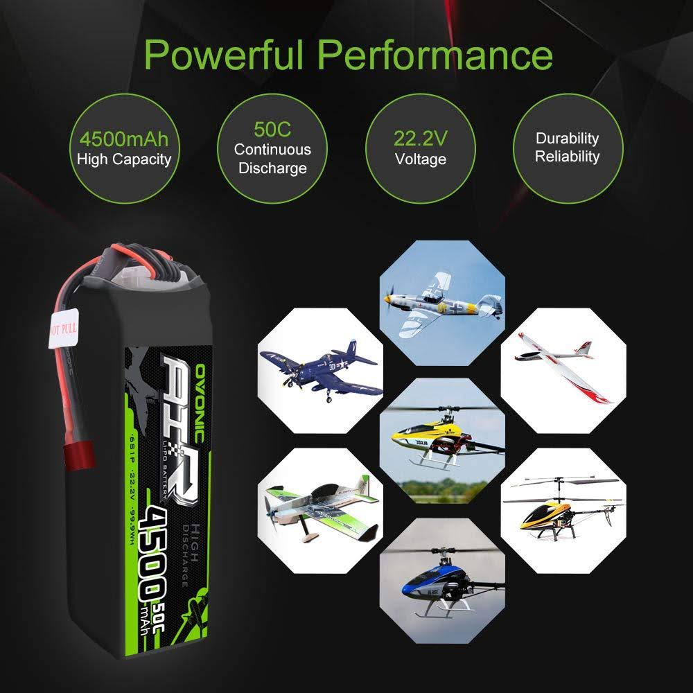 6s 22.2V 4500mAh 50C Lipo Battery with Deans Plug K43317