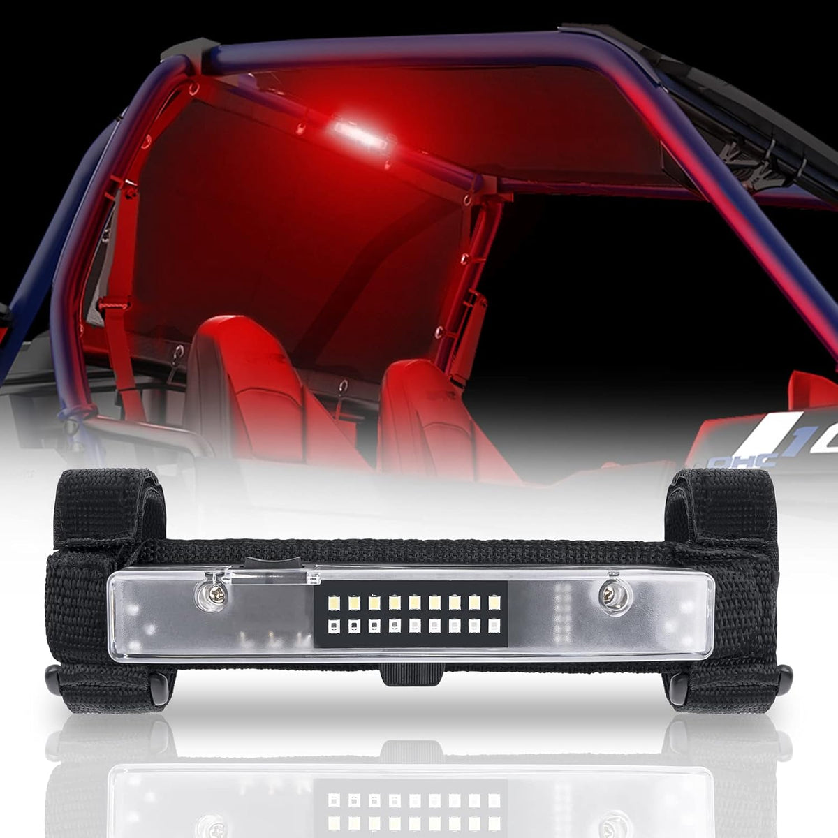 Black Pack of 2 Universal Roll Bar Mount Interior Dome Light L908350