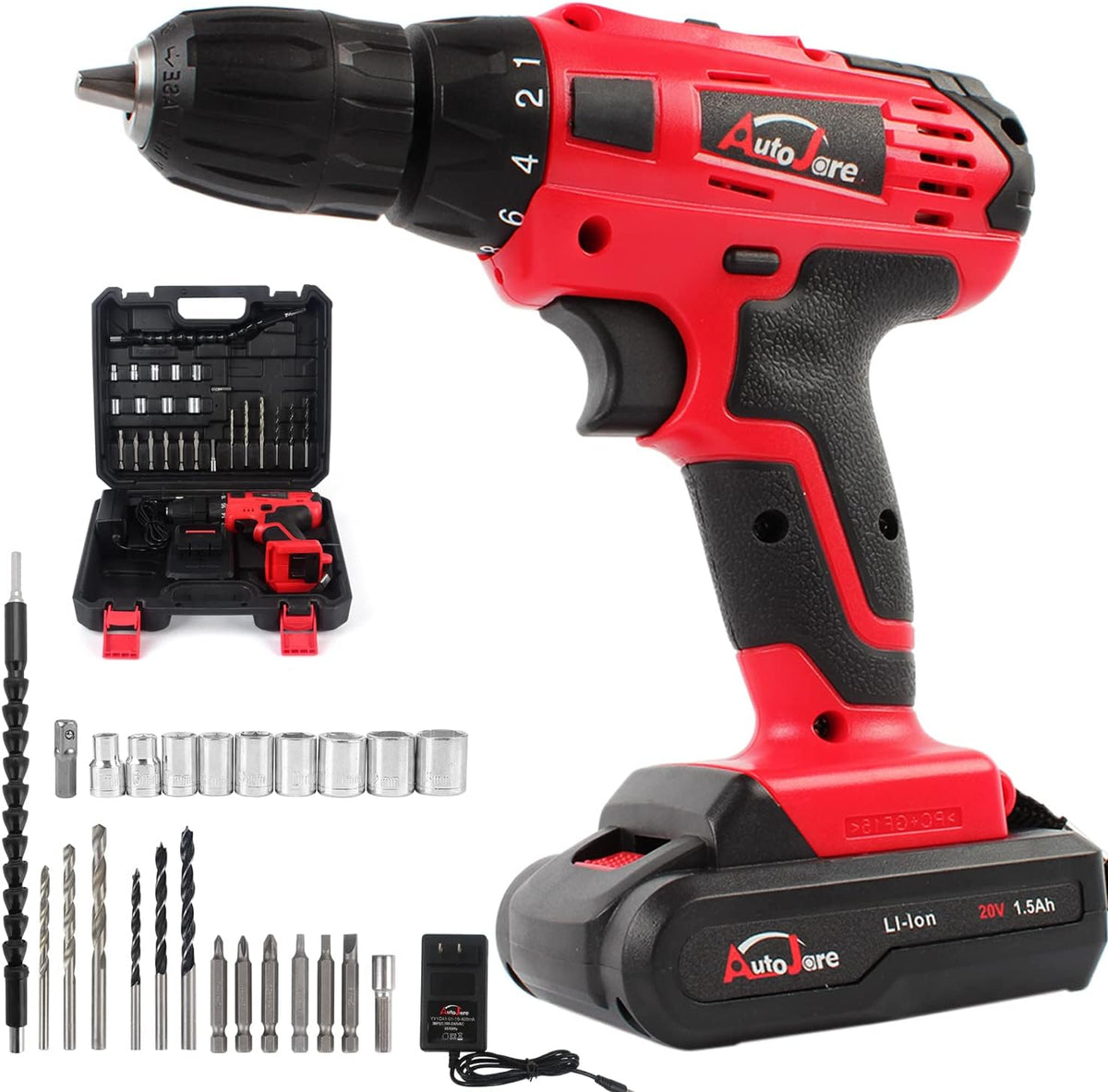 20V max Cordless Drill Kit with 24pcs Accessories Carry Case G90679