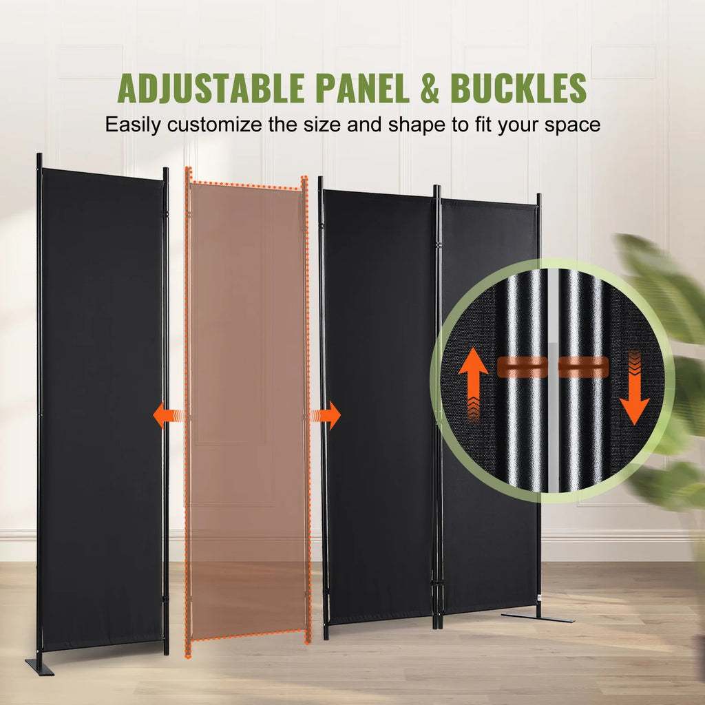 4-Panel Folding Fabric Room Divider F694313