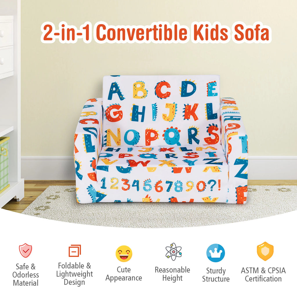 2 in 1 Kids Convertible Sofa Chair Lounger G857237