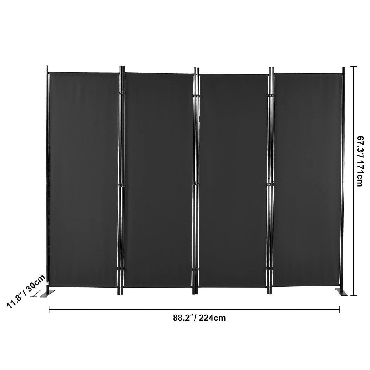 4-Panel Folding Fabric Room Divider F694313