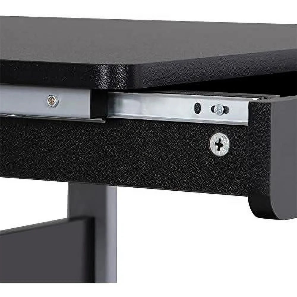 Black Mobile Laptop Desk On Wheels With Power Outlet And USB Ports E707