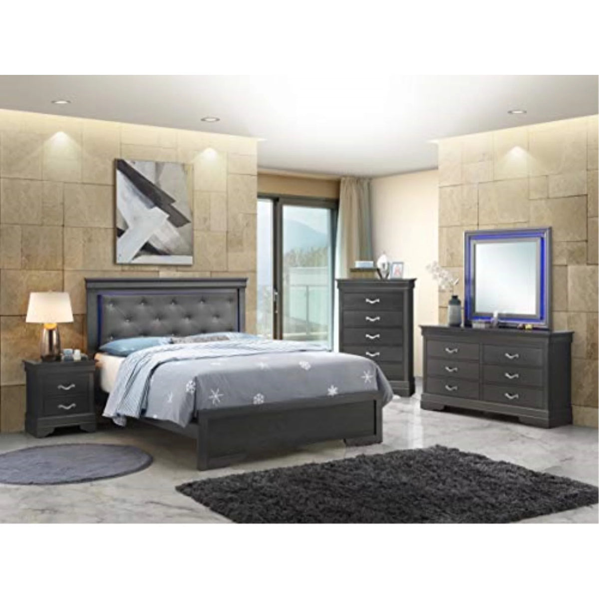 King Bed in Charcoal W94725