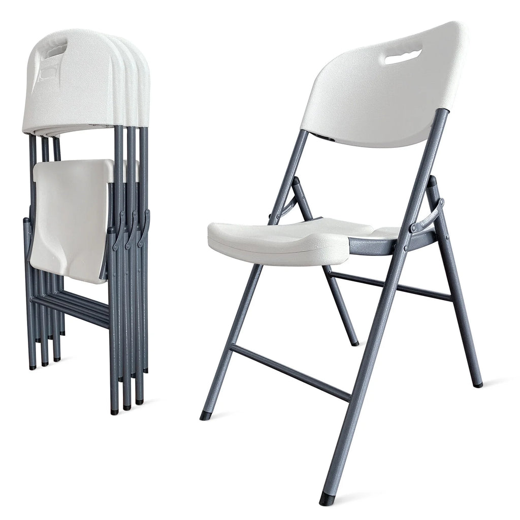 White 20 Pack Plastic Folding Chairs Y695