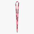 Pink Polyester Lanyard with Non-Swivel Bulldog Clip L337