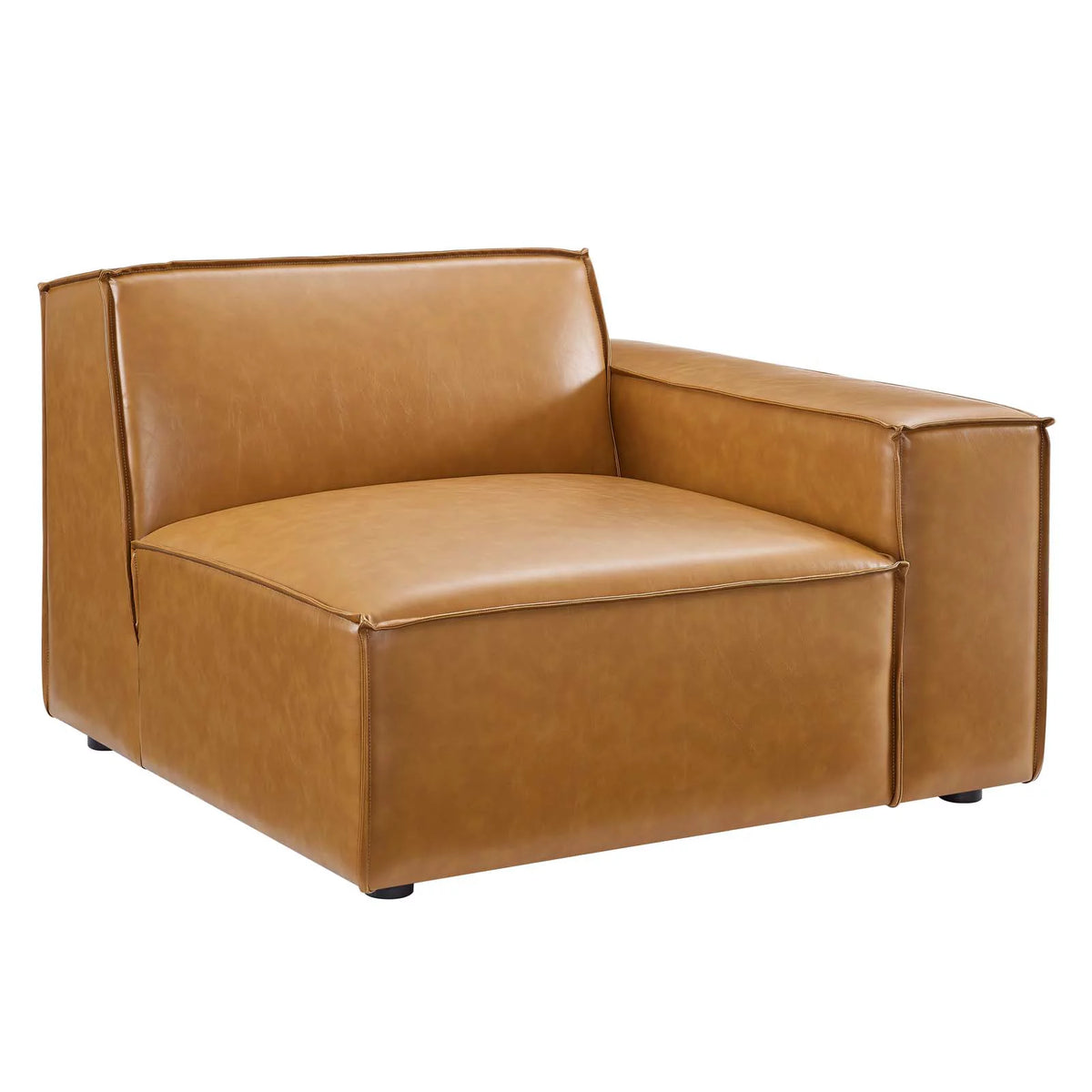 5-Piece Vegan Leather Sectional Sofa in Tan F9629