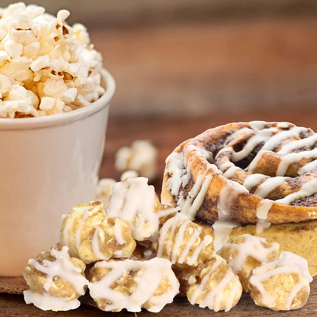 Cinnamon Swirl Caramel Popcorn 1 lb Gluten Free Vegan Kosher P195