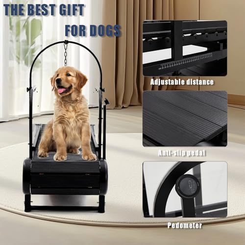 Non-Electric Dog Treadmill with Step Counter, Adjustable Incline & Brake I6034