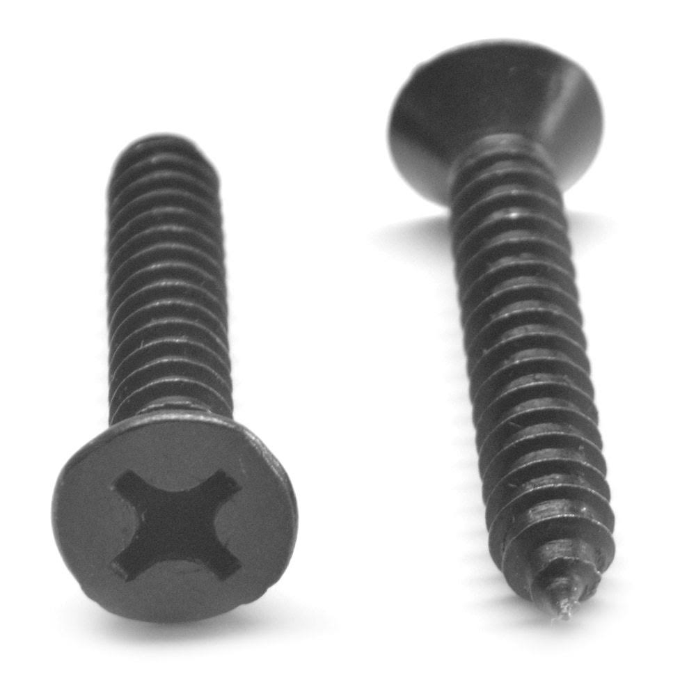 Black Zinc Plated Phillips Flat Head Sheet Metal Screws P3943