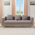 Oversized 85 Inch 3 Seater White Bouclé Sofa K118795