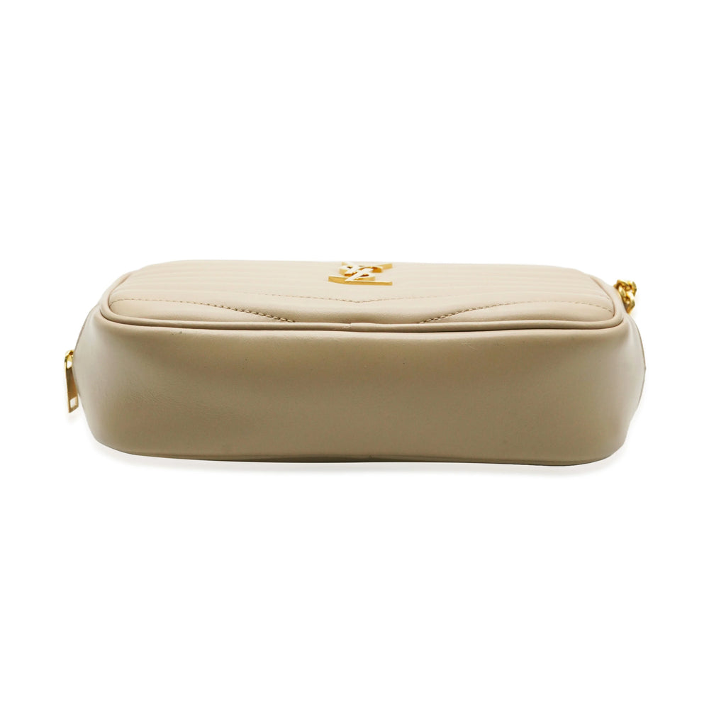 Beige Chevron Calfskin Mini Camera Bag S2824