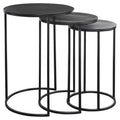 Metal Frame Round Top Nesting Tables, Set of 3, Espresso B61055