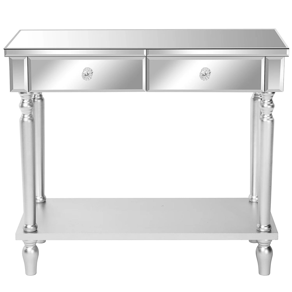 Mirrored Sofa Table with Shelf E755