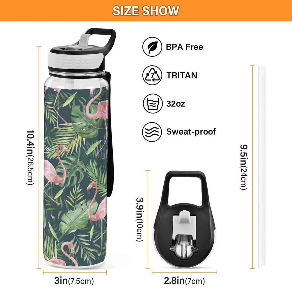 32oz Tritan Leakproof Clear Water Bottle with Straw B26722