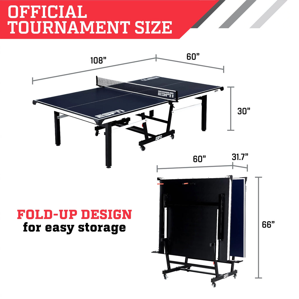 Official Size 2 Piece Table Tennis Table with Table Cover F506